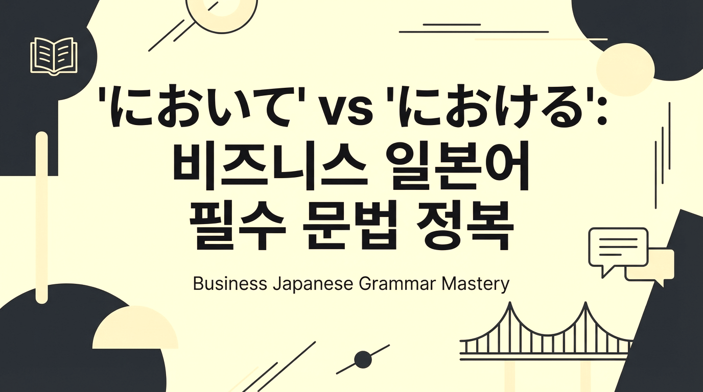 「〜において」 vs 「〜における」 차이점은? 비즈니스 일본어 핵심 문법 공략