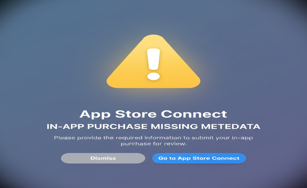 App Store In-App Purchase Missing Metadata 오류 완벽 정리 (App Store Connect 인앱결제 설정 가이드)