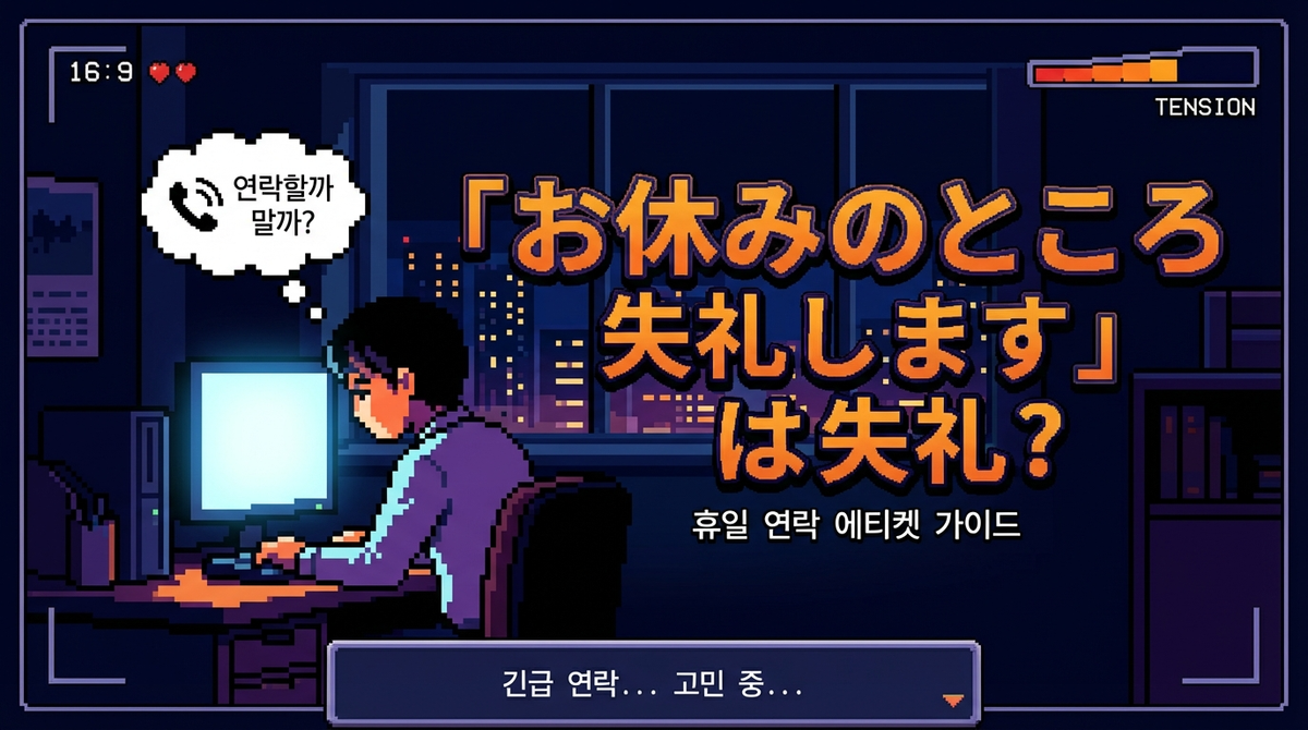 비즈니스 일본어: 휴일 연락 시 'お休みのところ失礼します'는 실례일까?