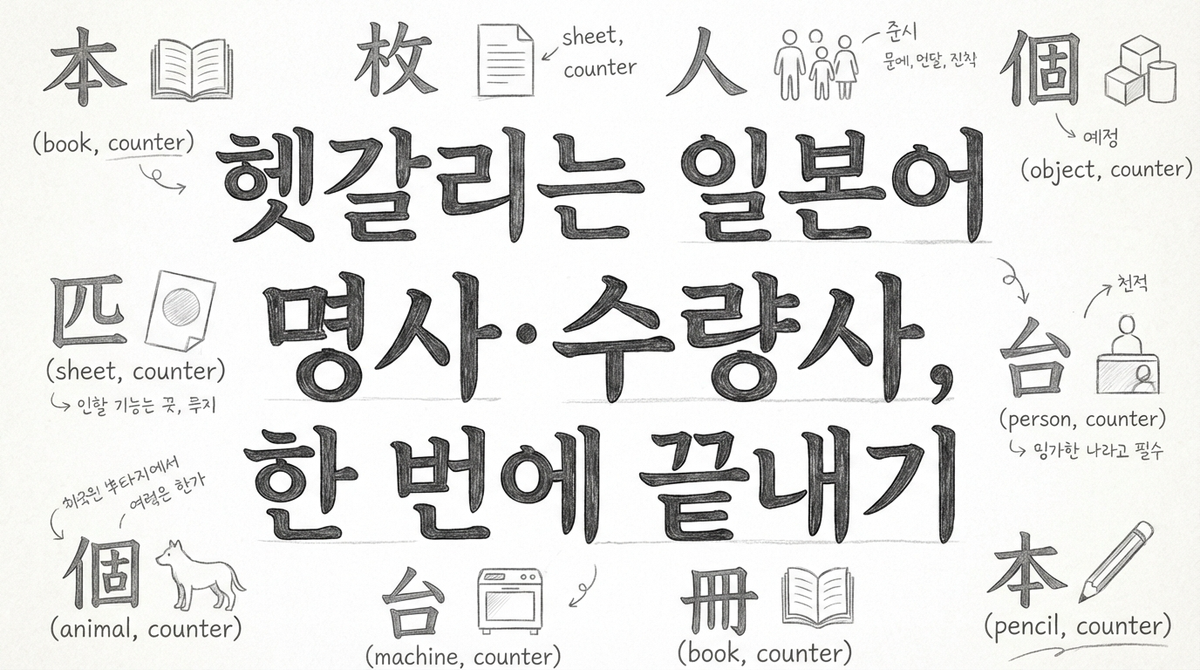 일본어 실력 업그레이드: 명사와 수량사를 자연스럽게 연결하는 2가지 패턴