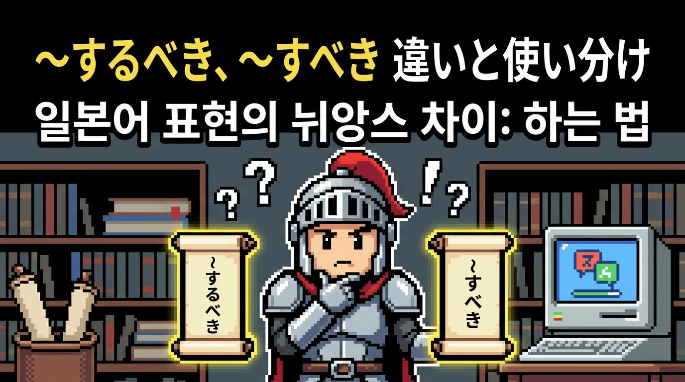 일본어 문법: 'するべき'와 'すべき'의 결정적 차이와 올바른 사용법