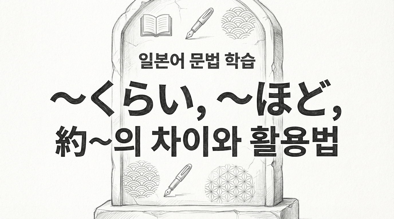 일본어 '정도' 표현 완벽 정리: くらい vs ほど vs 約(야쿠) 차이점과 구분법