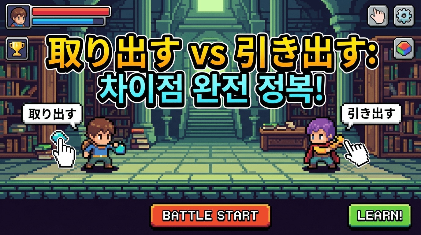 헷갈리는 일본어 동사: 取り出す vs 引き出す, 예문으로 완벽하게 구별하기