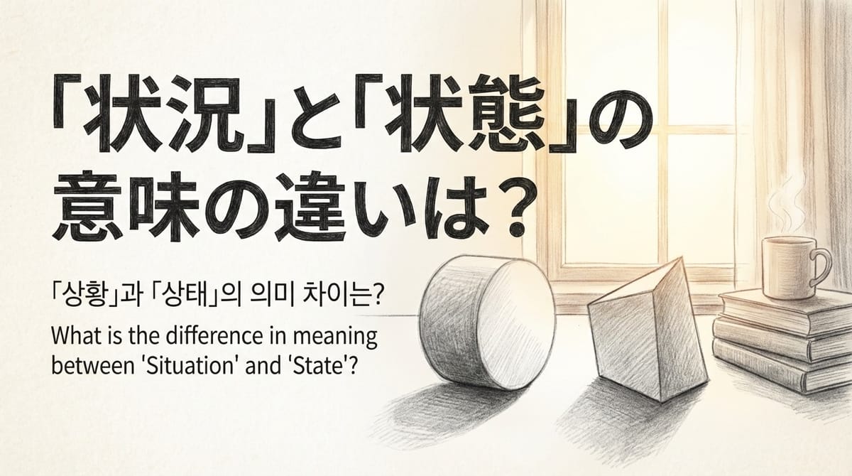 일본어 뉘앙스 정복: '상황(状況)' vs '상태(状態)' 의미 차이와 완벽 구분법