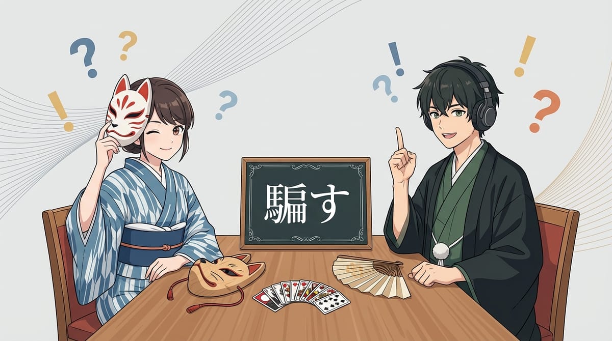 일본어 '속이다' 5가지 뉘앙스: だます, ごまかす, 担ぐ, かもる, からかう 완벽 비교
