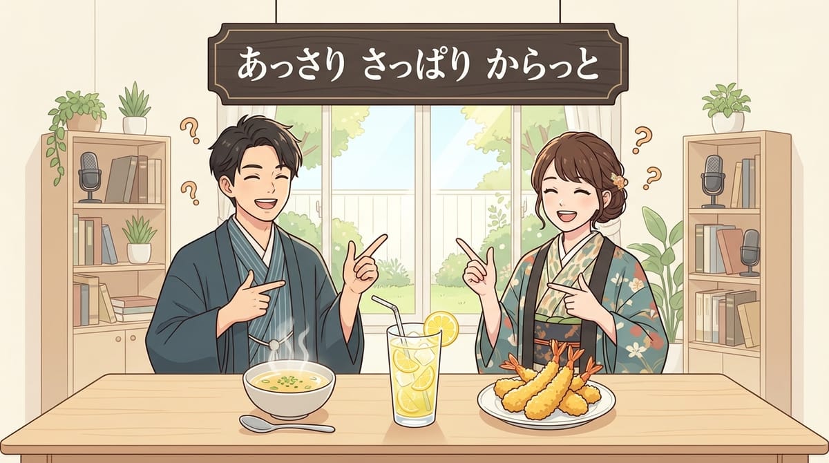 あっさり, さっぱり, からっと 차이점 및 정확한 사용법