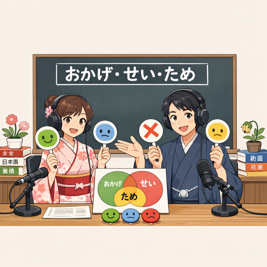 おかげ, せい, ため 차이: '때문에' 뉘앙스 완벽 정리
