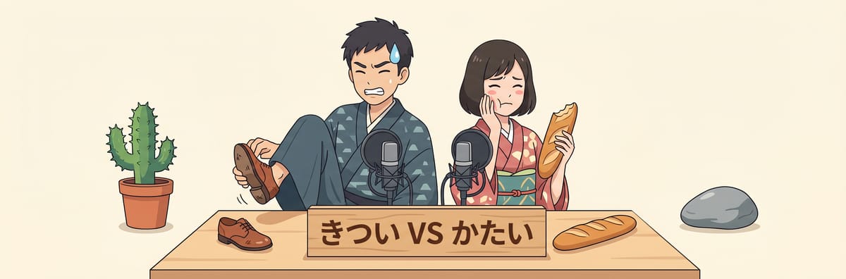 きつい vs かたい 완벽 구분 가이드 — 뉘앙스·예문·한자까지