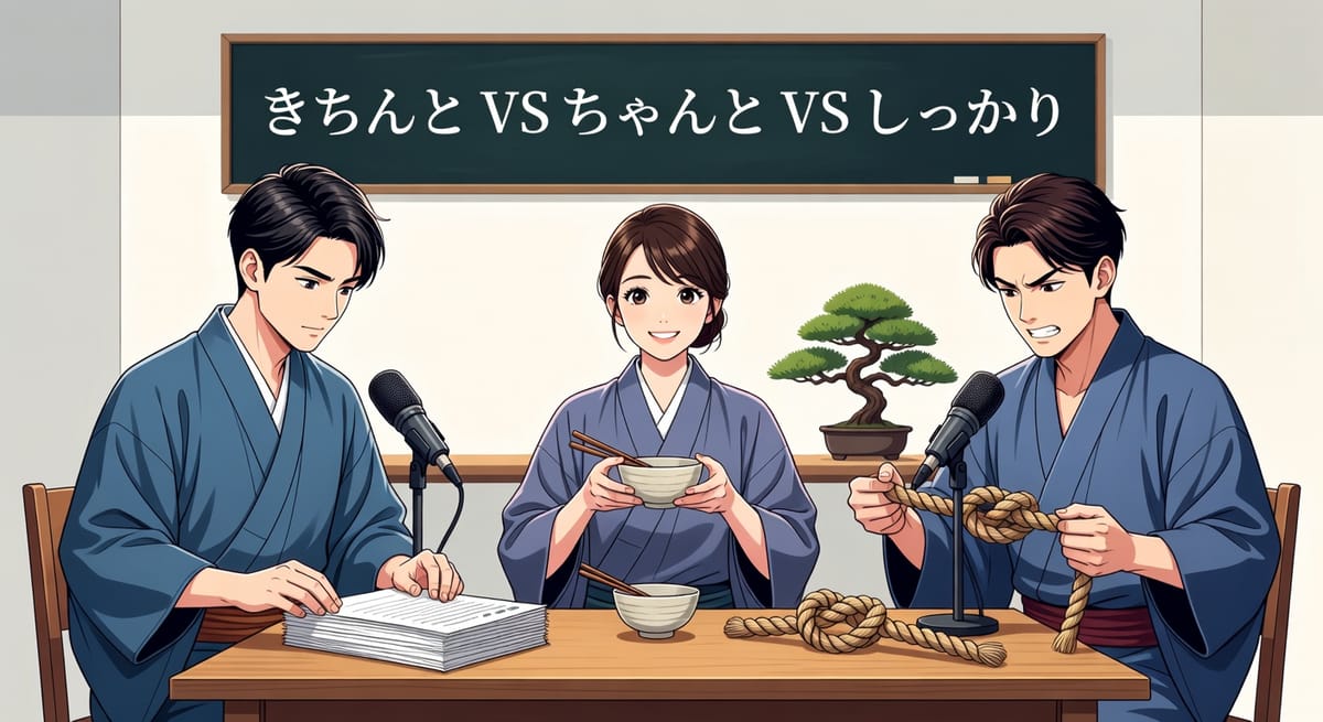 일본어 뉘앙스 완벽 정리: きちんと, ちゃんと, しっかり
