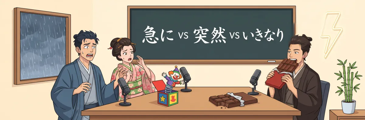 急に・突然・いきなり 차이 총정리 | 일본어 뉘앙스 비교