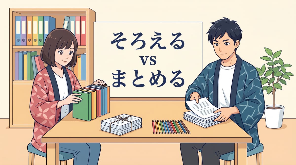 일본어 そろえる まとめる 차이와 뜻, 예문 비교 총정리