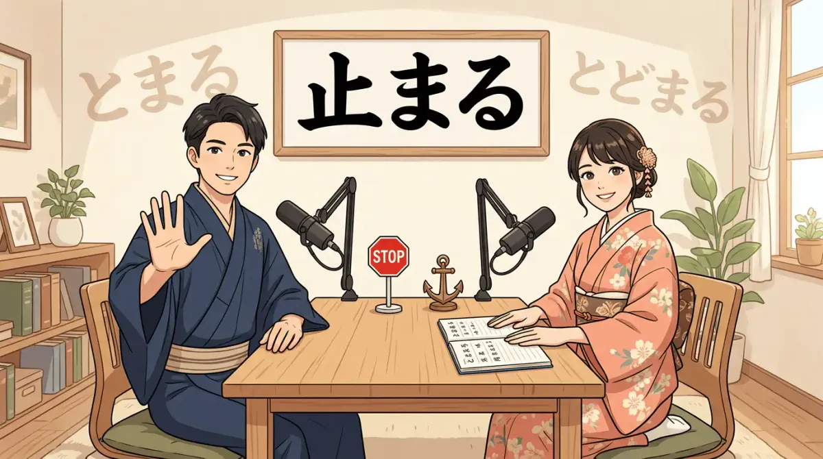 「とまる」  vs  「とどまる」 차이와 사용 구분 — 예문으로 완전 정리