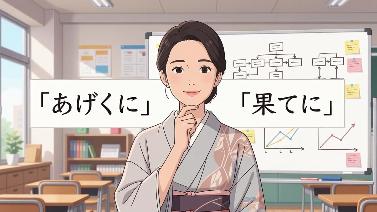 「~あげくに」  와   「~果てに」, 뜻이 정말 같을까요? JLPT 빈출 포인트까지