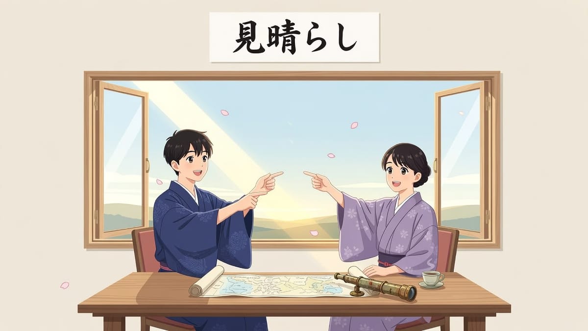 「景色」  「眺め」  「見晴らし」차이 완전 정리 — 시야의 넓이 vs 경치의 아름다움