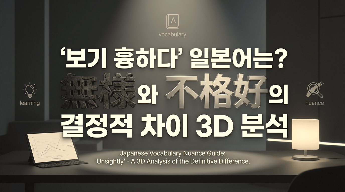 '보기 흉하다'는 일본어로? 無様와 不格好의 결정적 차이