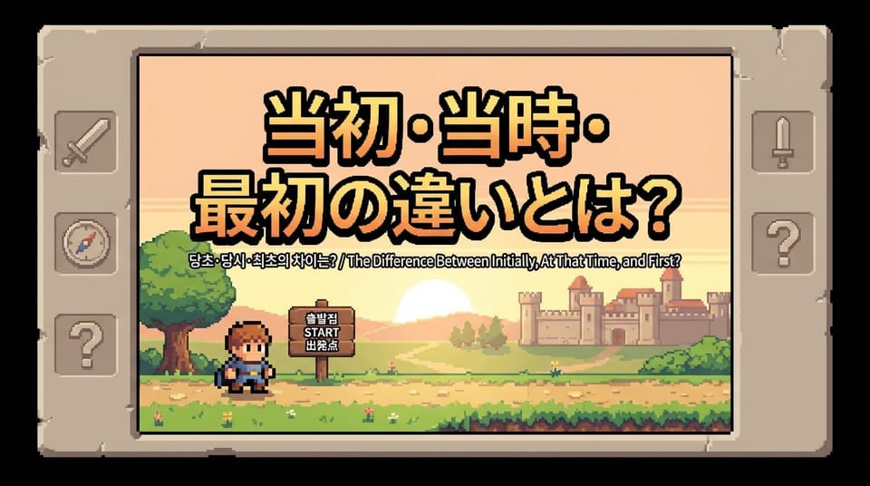 "처음"이라고 다 같은 게 아니다? 当初, 当時, 最初 완벽 구분하기