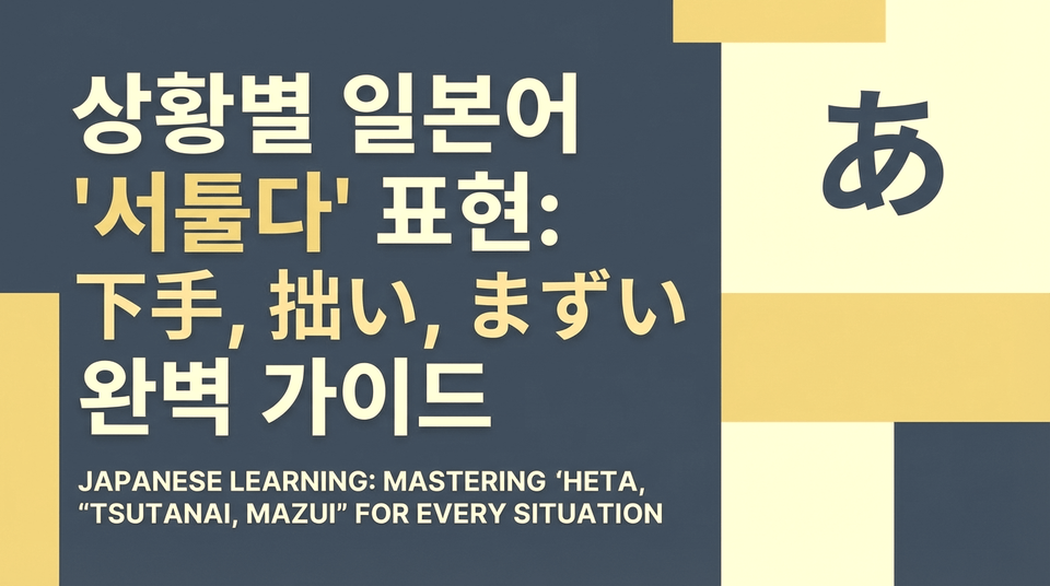 상황에 맞는 '서툴다' 표현은? 下手와 拙い, 그리고 まずい 활용 가이드