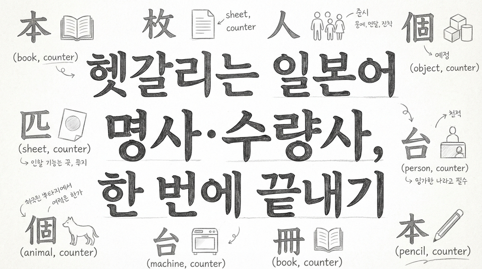 일본어 실력 업그레이드: 명사와 수량사를 자연스럽게 연결하는 2가지 패턴