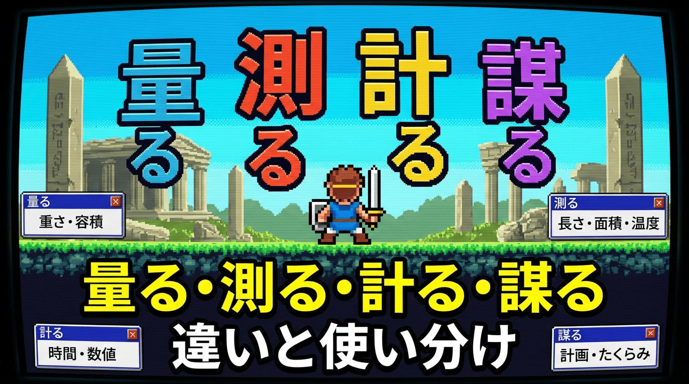 [일본어 뉘앙스 칼럼] 同音異義語 뜻은 천차만별! 「量る・測る・計る・謀る」 완벽 구분법