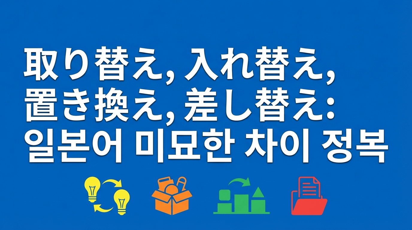 비교 분석형: 일본어 '바꾸다' 4인방: 取り替え, 入れ替え, 置き換え, 差し替え 완벽 정리