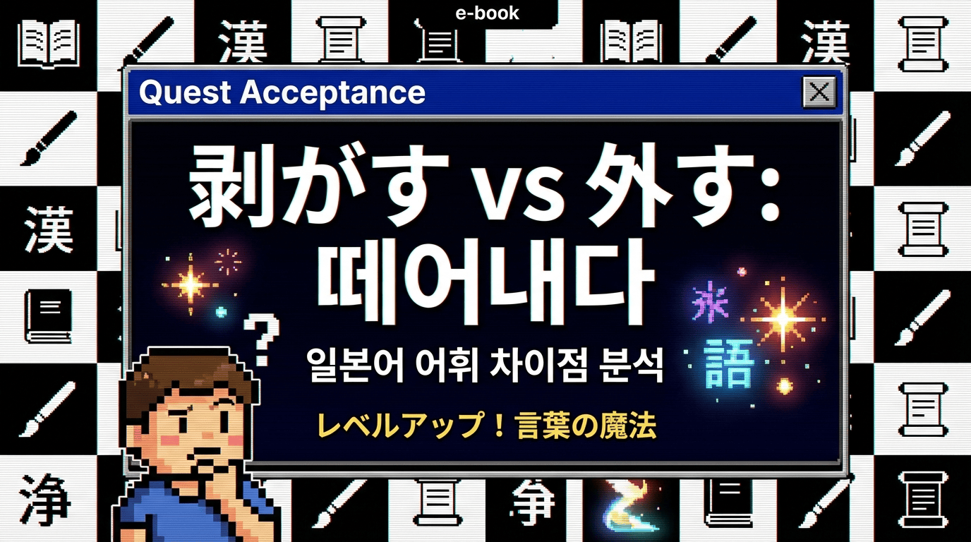 剥がす vs 外す: '떼어내다'의 정확한 차이와 구분법