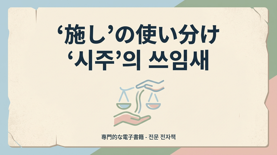 '베풀다' 혹은 '가공하다'? 헷갈리는 施す·施し 상황별 완벽 활용법