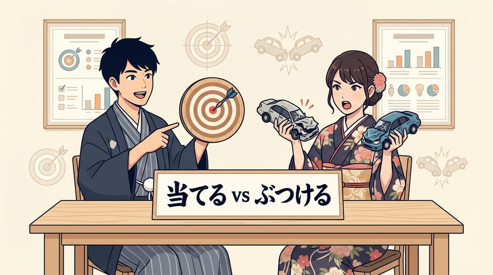 当てる vs ぶつける 차이: '접촉'과 '충돌' 뉘앙스 완벽 분석