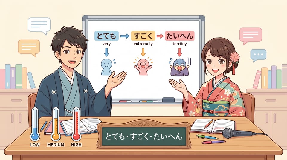 일본어 부사 とても, すごく, たいへん 완벽 구분 및 활용법