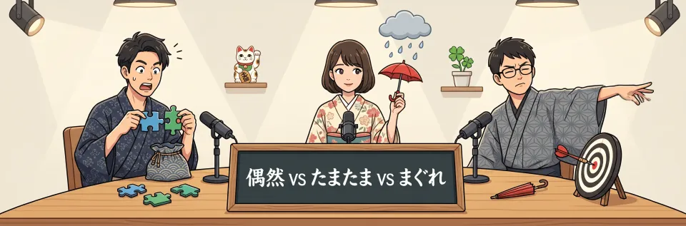 偶然・たまたま・まぐれ 뉘앙스 완전 정복 — 일본어 '우연' 3총사