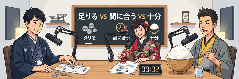 足りる・間に合う・十分 어떻게 다를까요?