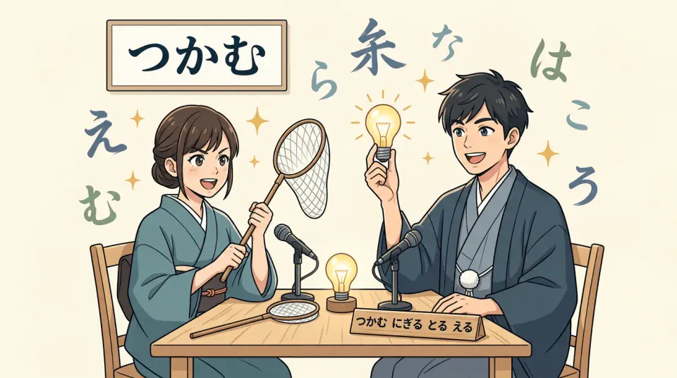 「とらえる」  「つかまえる」  「つかむ」  「取る」차이 완전 정리 — 예문으로 이해하는 일본어 뉘앙스